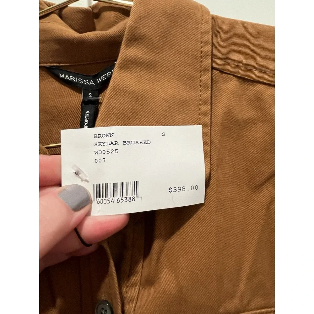 NWT Marissa Webb Skyler Belted Brushed Twill-Tunic Dress In Sienna SZ S - Picture 6 of 10